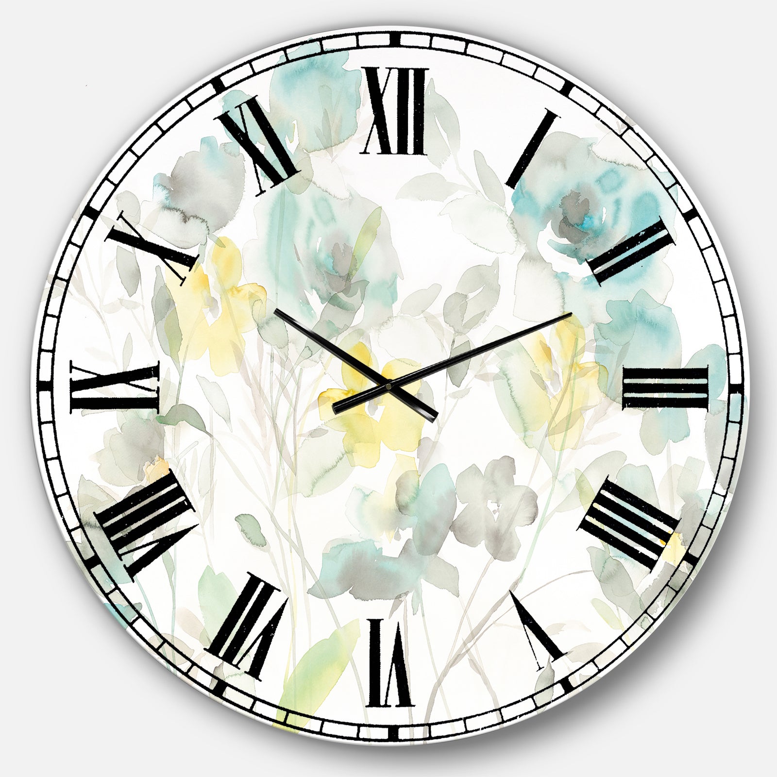 Aqua Rose Natural Element - Farmhouse Large Wall CLock