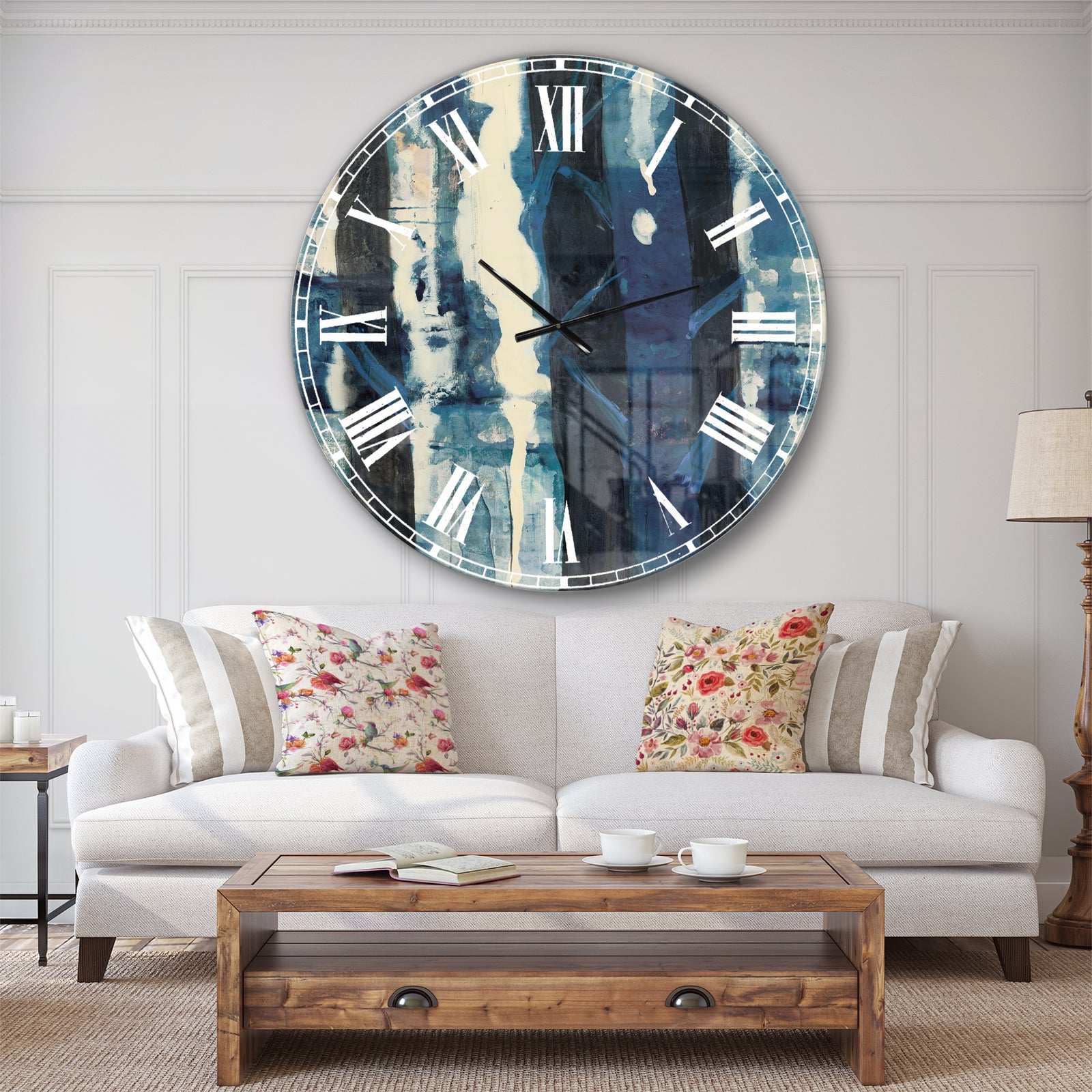 Deep Woods II Indigo - Country Charm Large Wall CLock