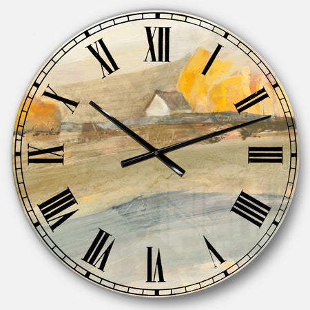 Coming on Farmhouse Landscape - Traditional Large Wall CLock