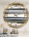 Gold Watercolor Amethyst I - Glam Oversized Wall CLock