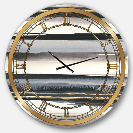 Gold Watercolor Amethyst I - Glam Oversized Wall CLock