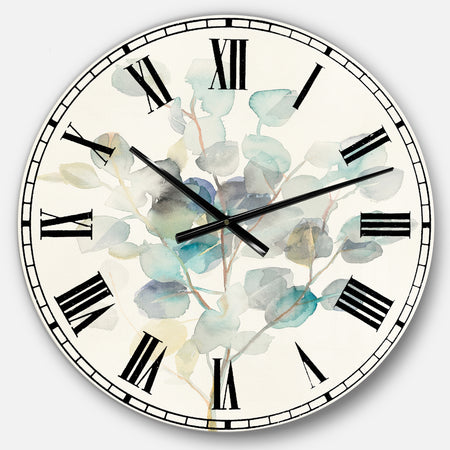 Eucalyptus leaves I - Farmhouse Large Wall CLock