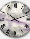 Watercolor Minimal Purple Tones I - Modern Farmhouse Large Wall CLock