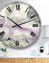 Watercolor Minimal Purple Tones I - Modern Farmhouse Large Wall CLock