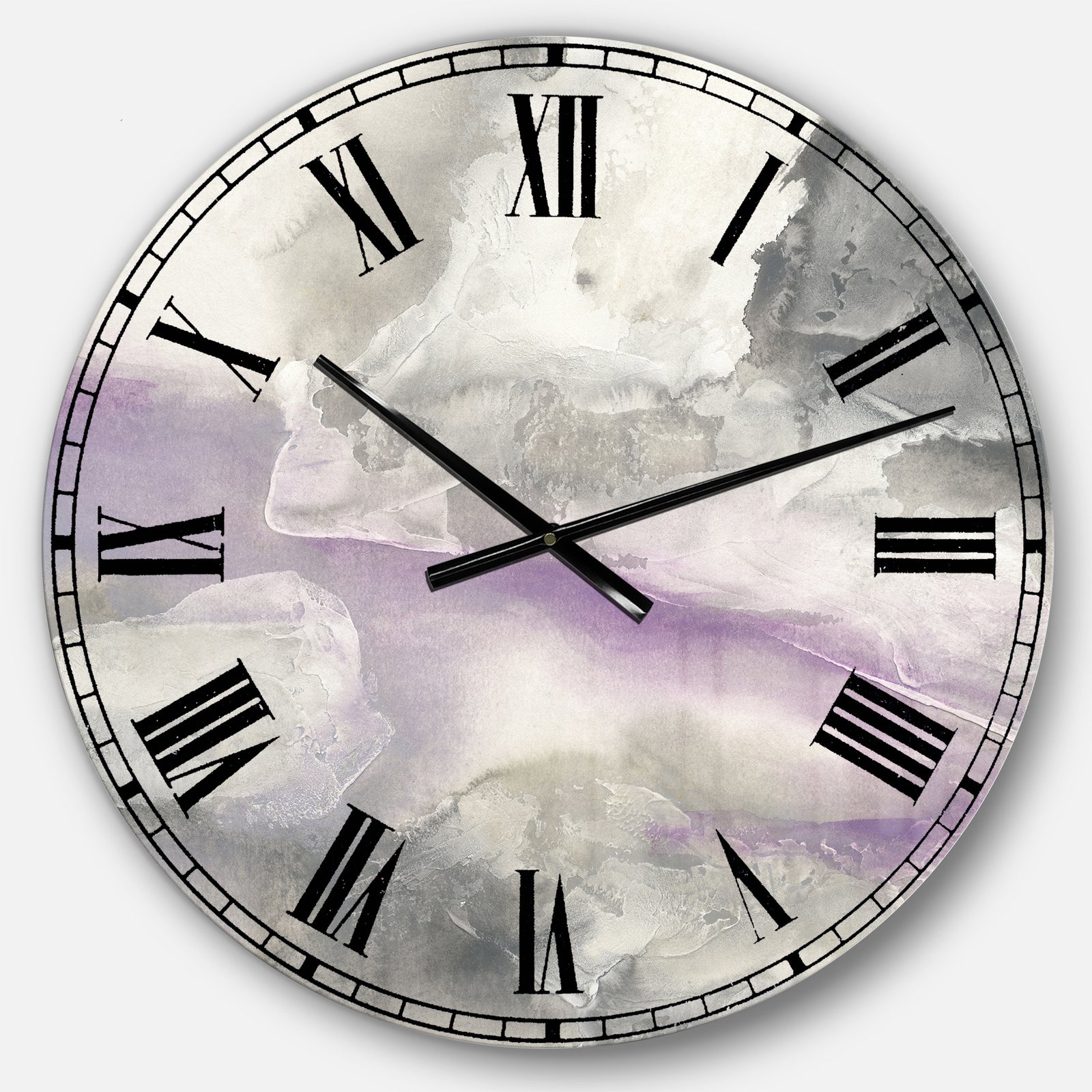 Watercolor Minimal Purple Tones I - Modern Farmhouse Large Wall CLock