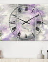 Porch & Den 'Watercolor Purple Tones III - Tri-panel Metal Clock