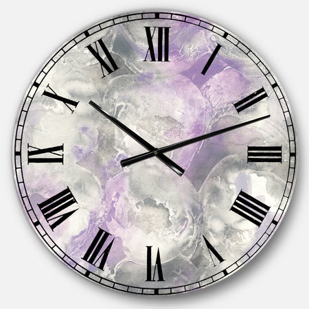 Porch & Den Watercolor Minimal Purple Tones III - Modern Farmhouse Oversized Metal Clock