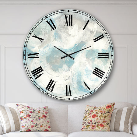 Pale Blue Shade IV - Modern Farmhouse Large Wall CLock