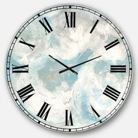 Pale Blue Shade IV - Modern Farmhouse Large Wall CLock