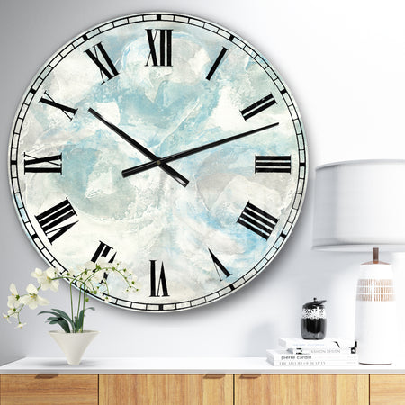 Pale Blue Shade III - Modern Farmhouse Large Wall CLock