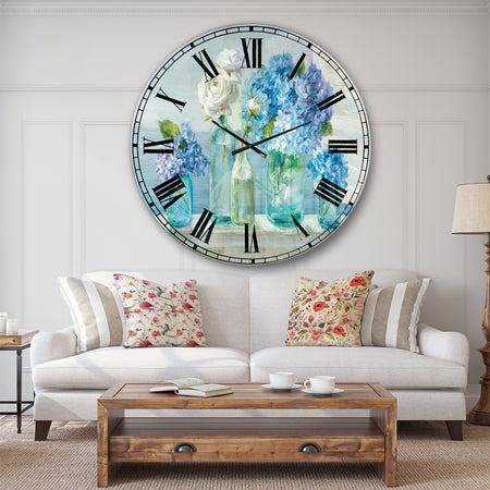 Coastl Flowers Bouquets - Nautical & Coastal Wall CLock