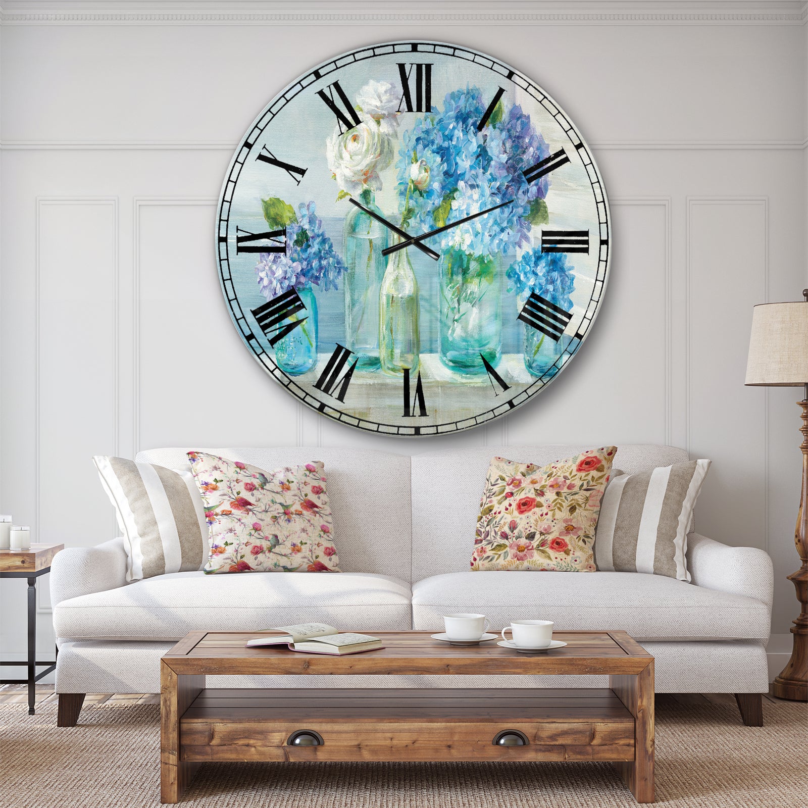 Coastl Flowers Bouquets - Nautical & Coastal Wall CLock