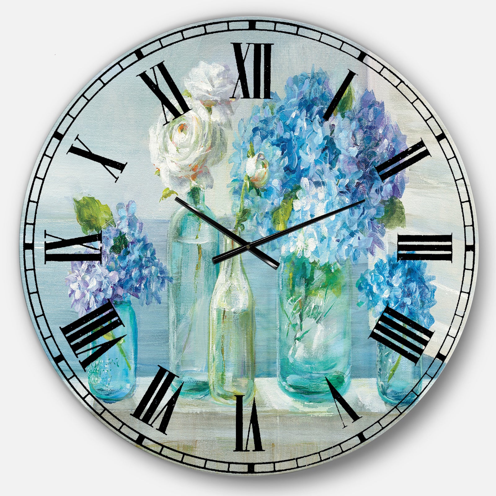 Coastl Flowers Bouquets - Nautical & Coastal Wall CLock