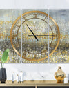 Glam Rain Abstract IV - Glam 3 Panels Oversized Wall CLock