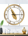 Glam pure Gold Feather I - Glam 3 Panels Large Wall CLock