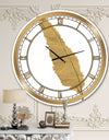 Glam pure Gold Feather I - Glam Large Wall CLock