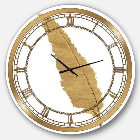 Glam pure Gold Feather I - Glam Large Wall CLock
