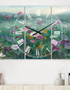 Flower field - Cottage 3 Panels Large Wall CLock