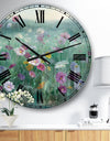 Flower field - Floral Farmhouse Wall CLock