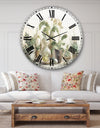 Greenhouse Orchids  - Floral Cottage Large Wall CLock