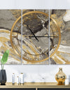 Glam Phoenix Neutral - Glam 3 Panels Large Wall CLock