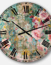 Flower Shower III - Farmhouse Large Wall CLock