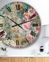 Flower Shower III - Farmhouse Large Wall CLock