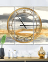 Gold Glamour Direction I - Glam 3 Panels Oversized Wall CLock