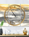 Gold Glamour Direction II - Glam 3 Panels Oversized Wall CLock