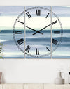 Porch & Den 'Mint Indigo Dawn I - Tri-panel Oversized Metal Clock