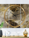 Glam Gold Desert Neutral - Glam 3 Panels Large Wall CLock