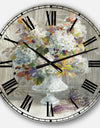 Rustic Florals White - Cabin & Lodge Oversized Wall CLock