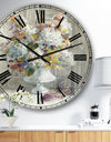 Rustic Florals White - Cabin & Lodge Oversized Wall CLock