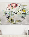 Country Flower Bouquet - Cottage 3 Panels Oversized Wall CLock