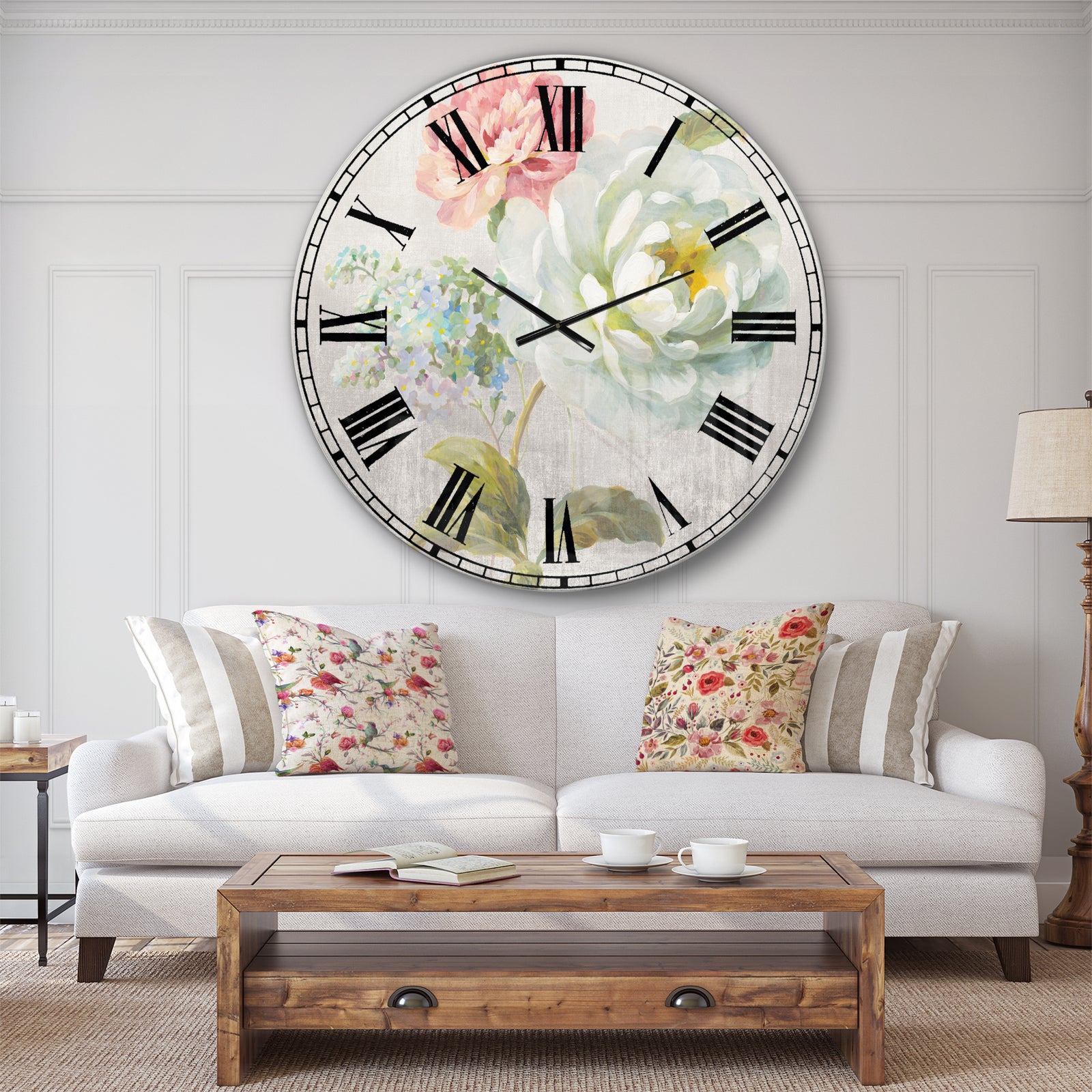 Country Flower Bouquet - Cabin & Lodge Wall CLock