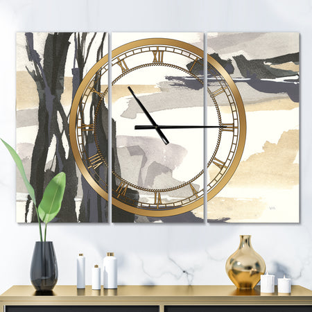 Glam Dancing shape II - Glam 3 Panels Large Wall CLock