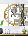 Glam Dancing shape III - Glam 3 Panels Oversized Wall CLock