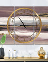 Purple Glam Storm I - Glam 3 Panels Oversized Wall CLock