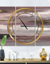 Purple Glam Storm II - Glam 3 Panels Oversized Wall CLock