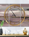 Purple Glam Storm III - Glam 3 Panels Large Wall CLock