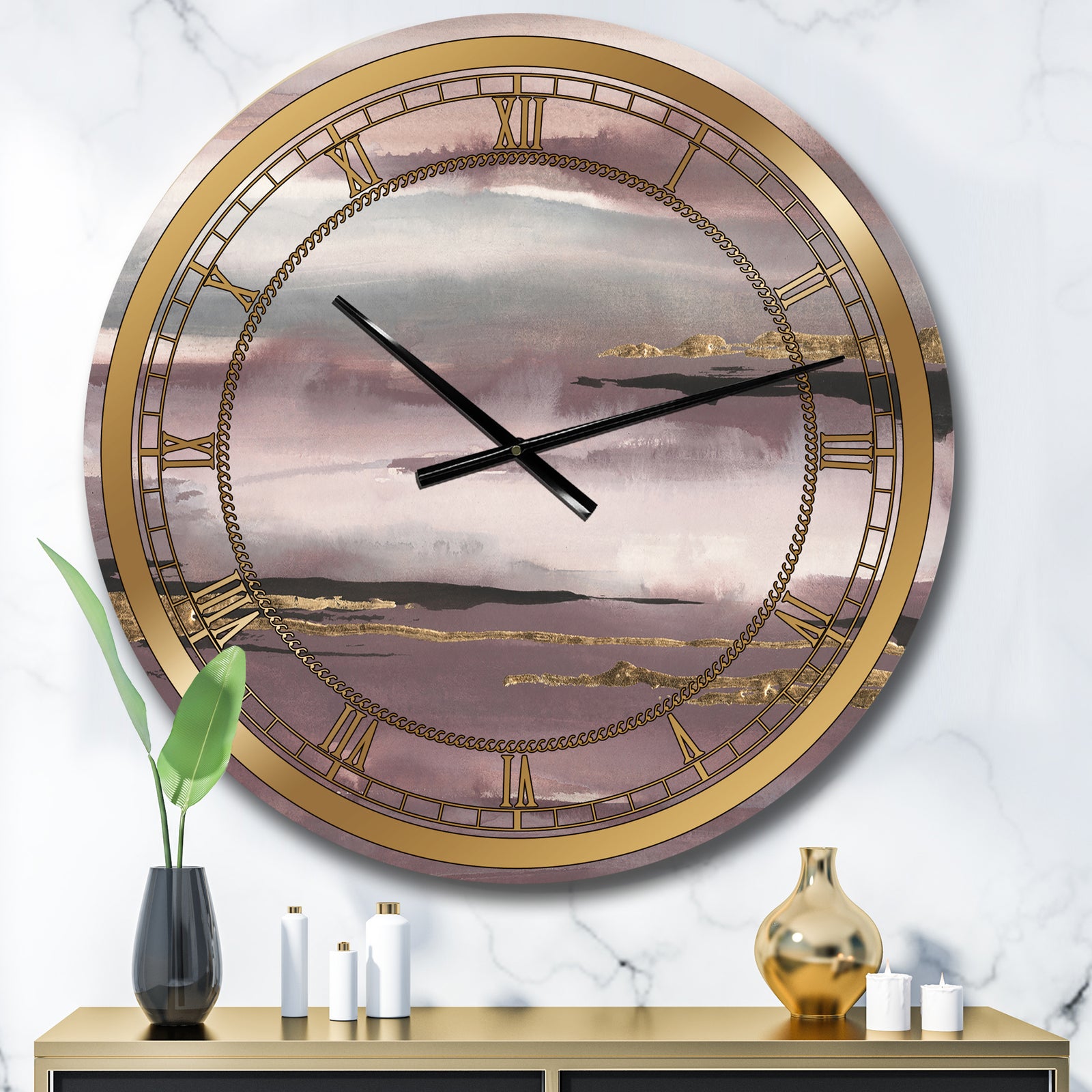 Purple Glam Storm IV - Glam Wall CLock