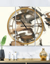 Gold Glam Squares II - Glam 3 Panels Large Wall CLock