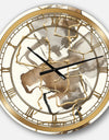 Gold Glam Squares III - Glam Large Wall CLock