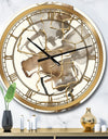 Gold Glam Squares III - Glam Large Wall CLock