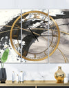 Glam Painted Arcs I - Glam 3 Panels Oversized Wall CLock