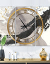 Glam Painted Arcs III - Glam 3 Panels Oversized Wall CLock