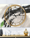 Glam Painted Arcs IV - Glam 3 Panels Oversized Wall CLock