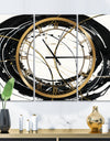 Gold Metallic Circle - Glam 3 Panels Oversized Wall CLock