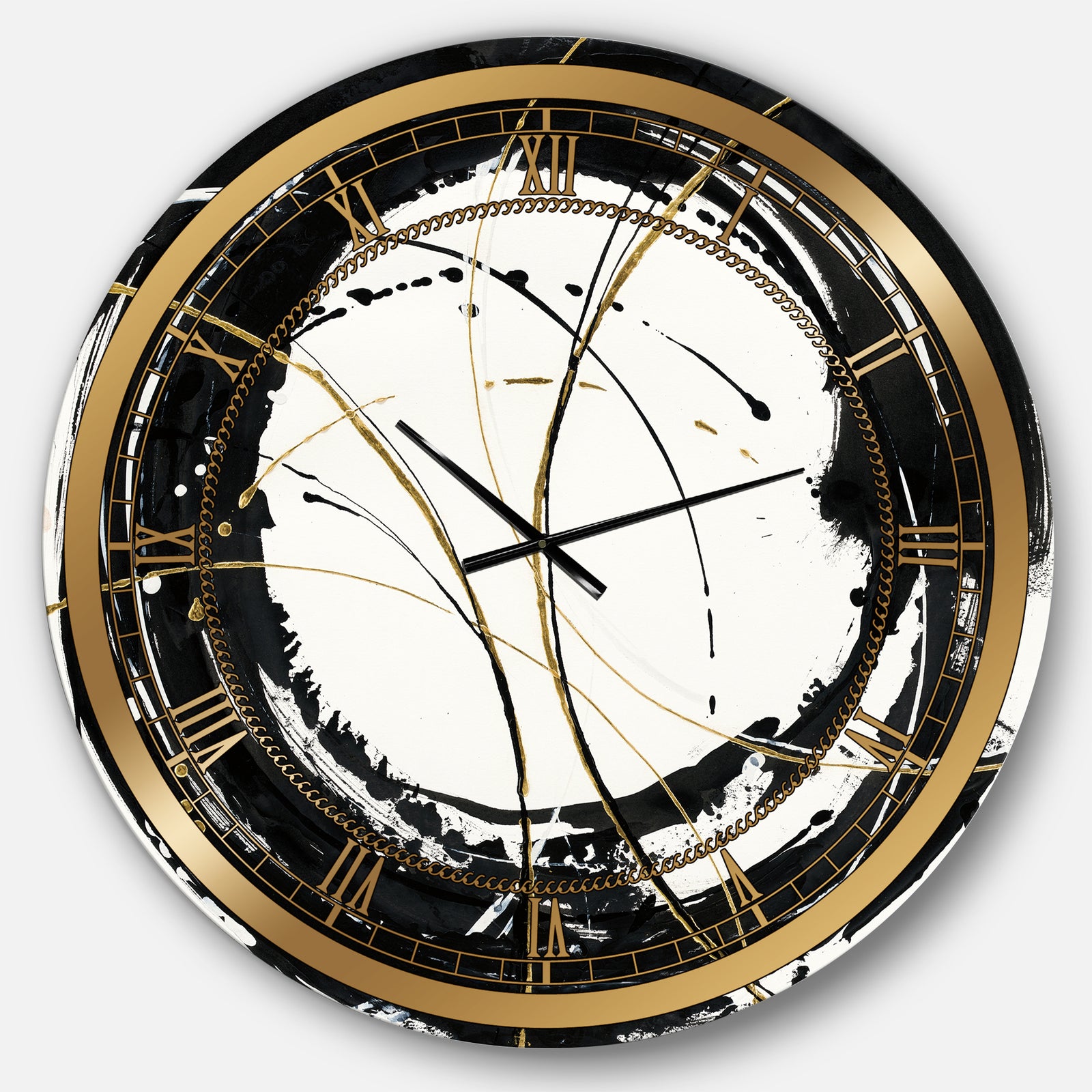 Gold Metallic Circle - Modern Glam Wall CLock