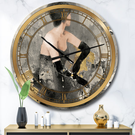 Gold Fashion Dance - Glam Oversized Wall CLock